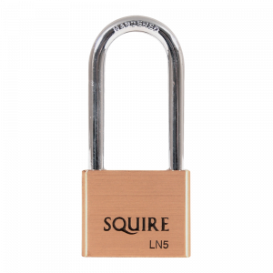 SQUIRE Lion Range Brass Long Shackle Padlocks - 50mm KD Visi