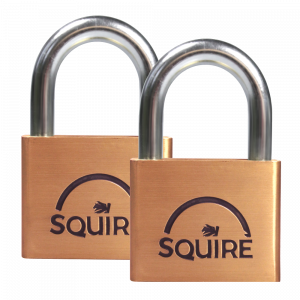 SQUIRE Lion Brass Open Shackle Padlock KA - 50mm Pack of 2 LN5T
