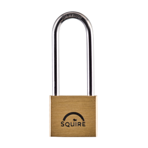 SQUIRE Lion Brass Long Shackle Padlock with Stainless Steel Shackle - 40mm