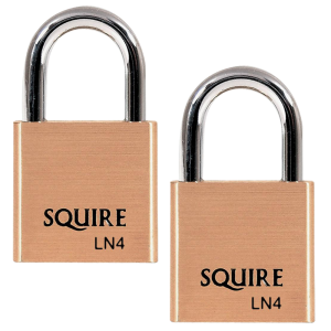 SQUIRE Lion Range Brass Open Shackle Padlocks - 40mm KD Pair Visi